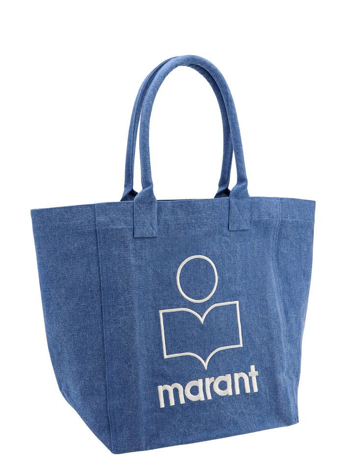 Borsa a spalla in canvas con logo ricamato