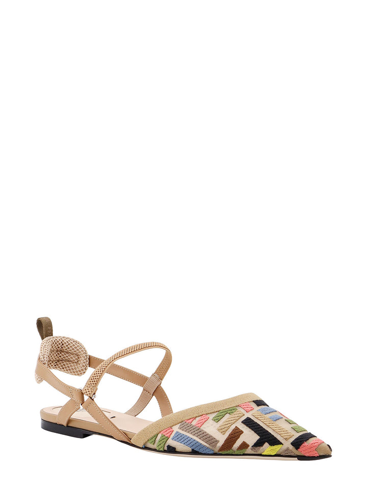 Slingback flat in mesh multicolor