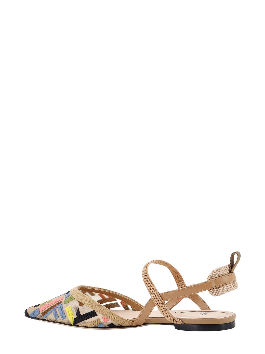 Slingback flat in mesh multicolor