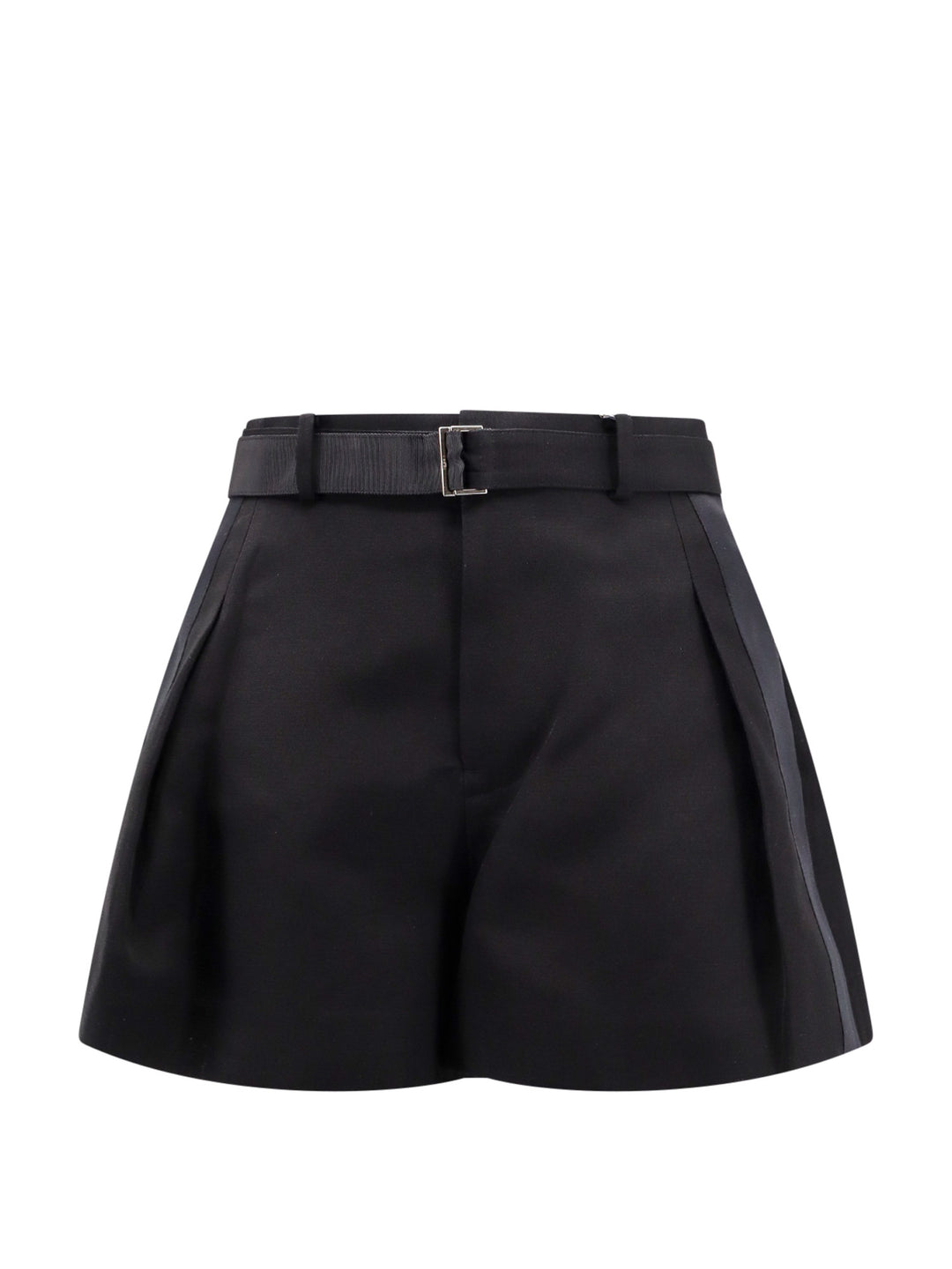 Shorts in cotone con profili in seta