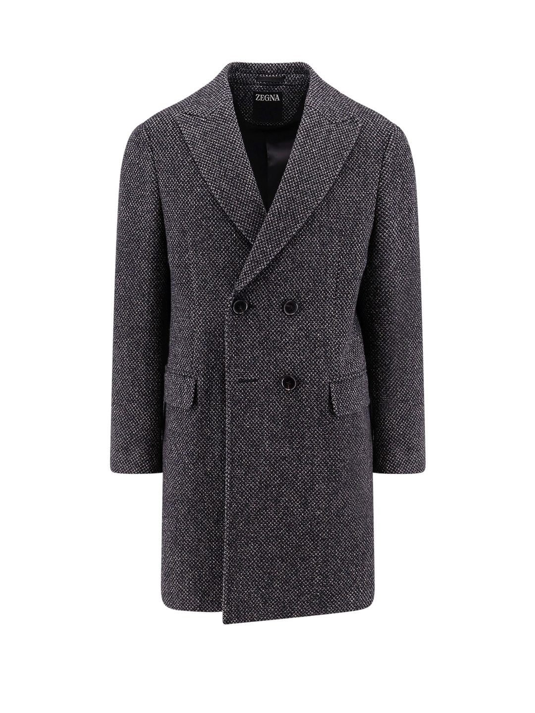 Cappotto microfantasia in lana e cashmere