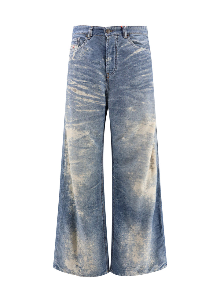 Jeans Loose Fit in cotone Distressed