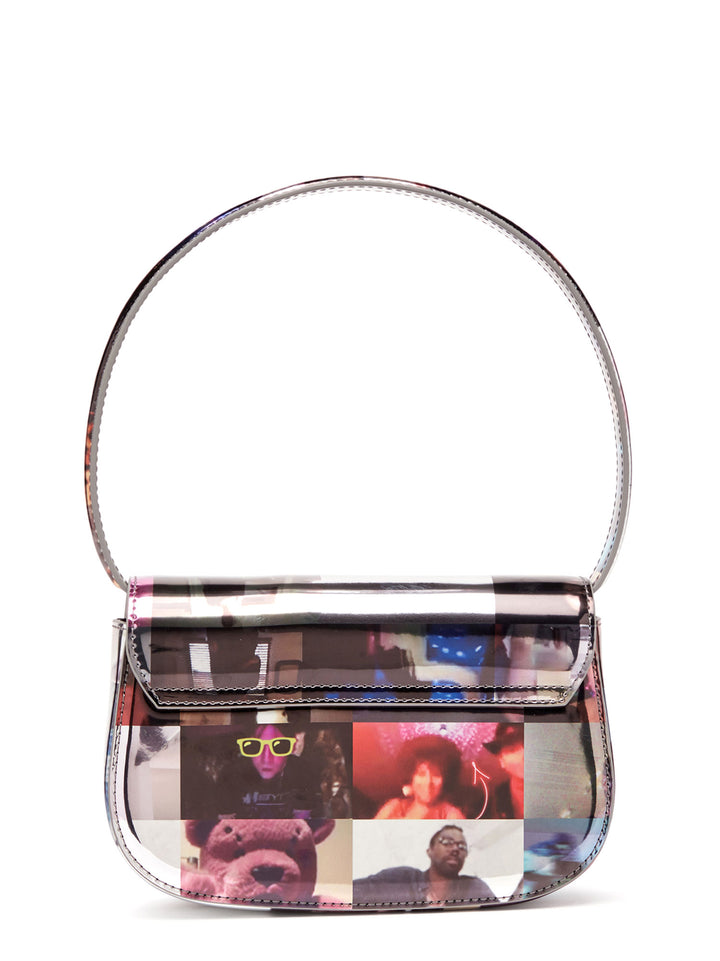 Borsa a spalla in PVC con stampa multicolor