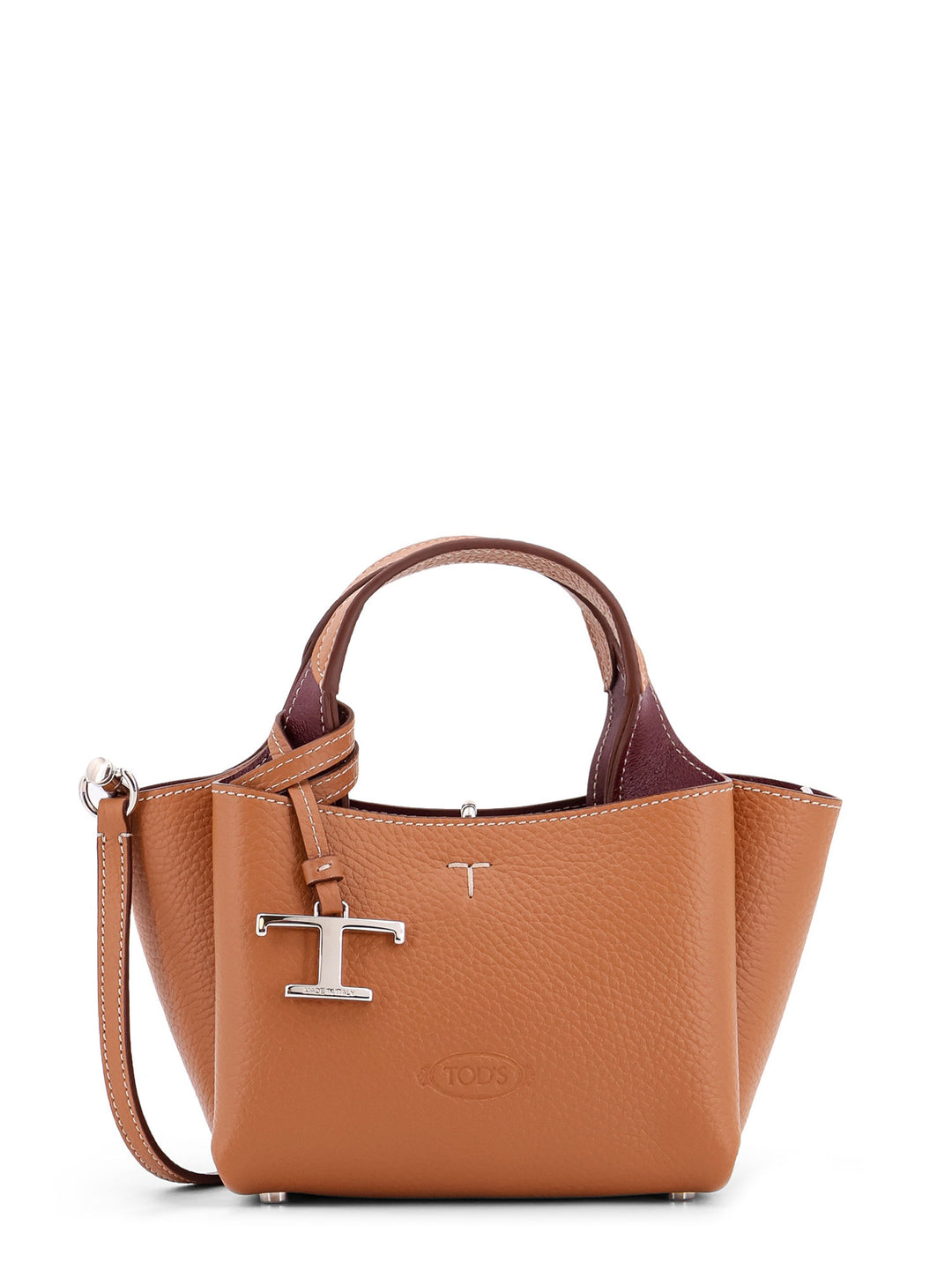 Micro Bag Tod's in pelle con incisione logo, doppio manico in pelle