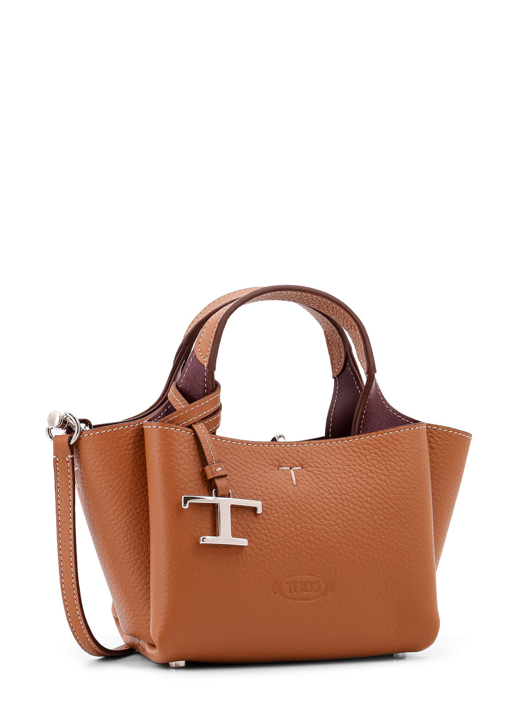 Micro Bag Tod's in pelle con incisione logo, doppio manico in pelle