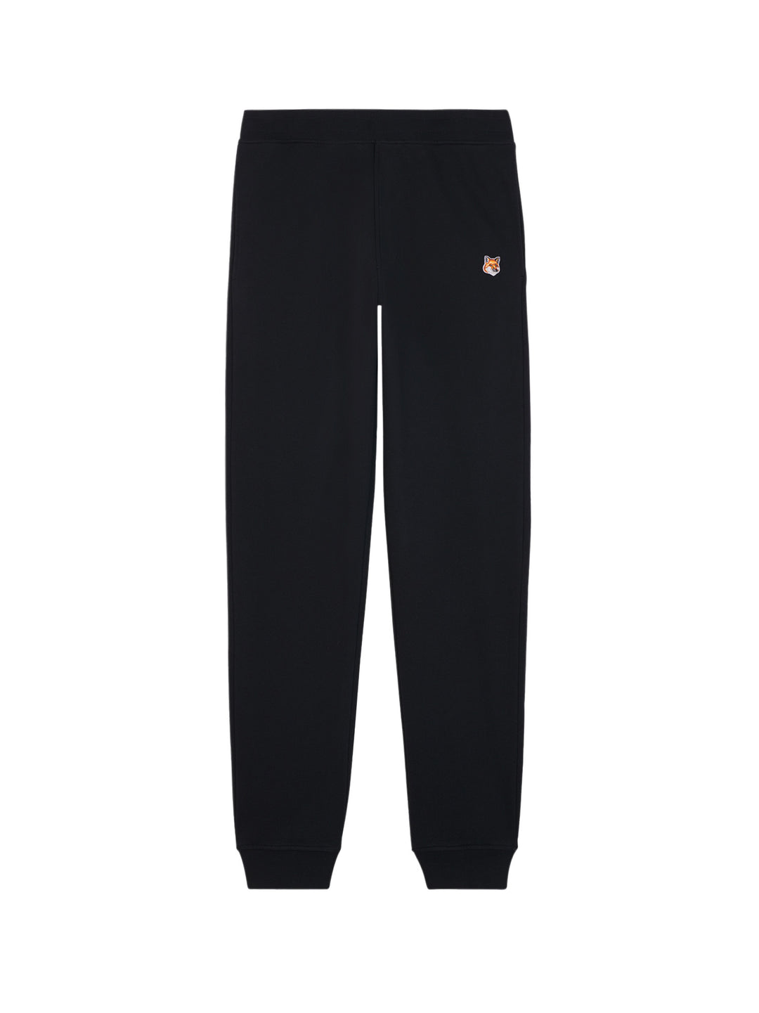 Pantalone jogging in cotone con patch logo ricamato frontale