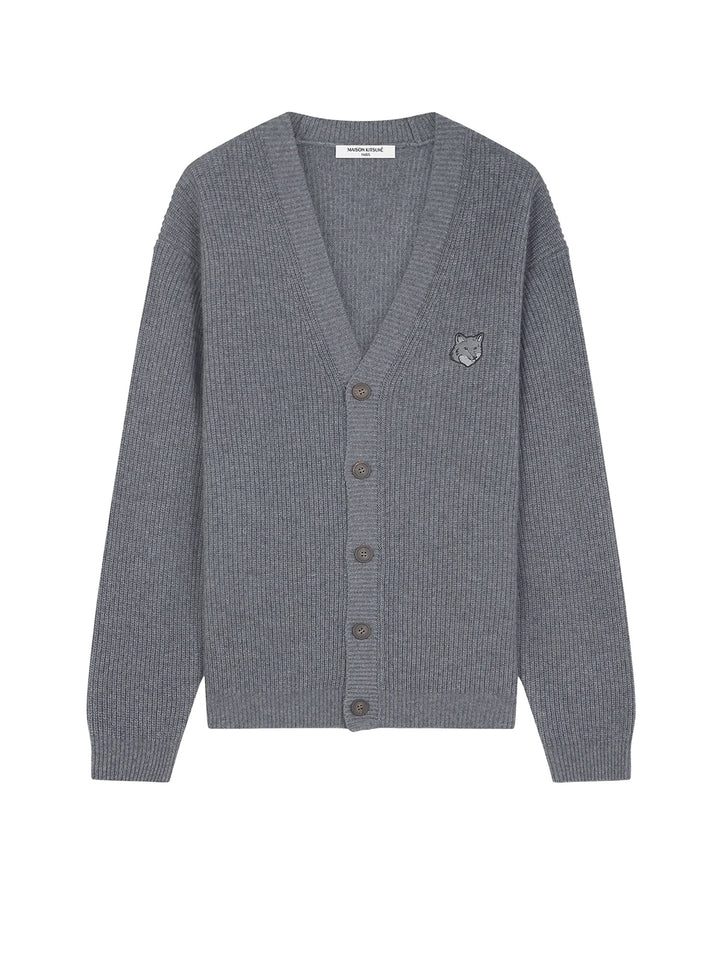 Cardigan in misto lana con patch Foxy ricamato frontale