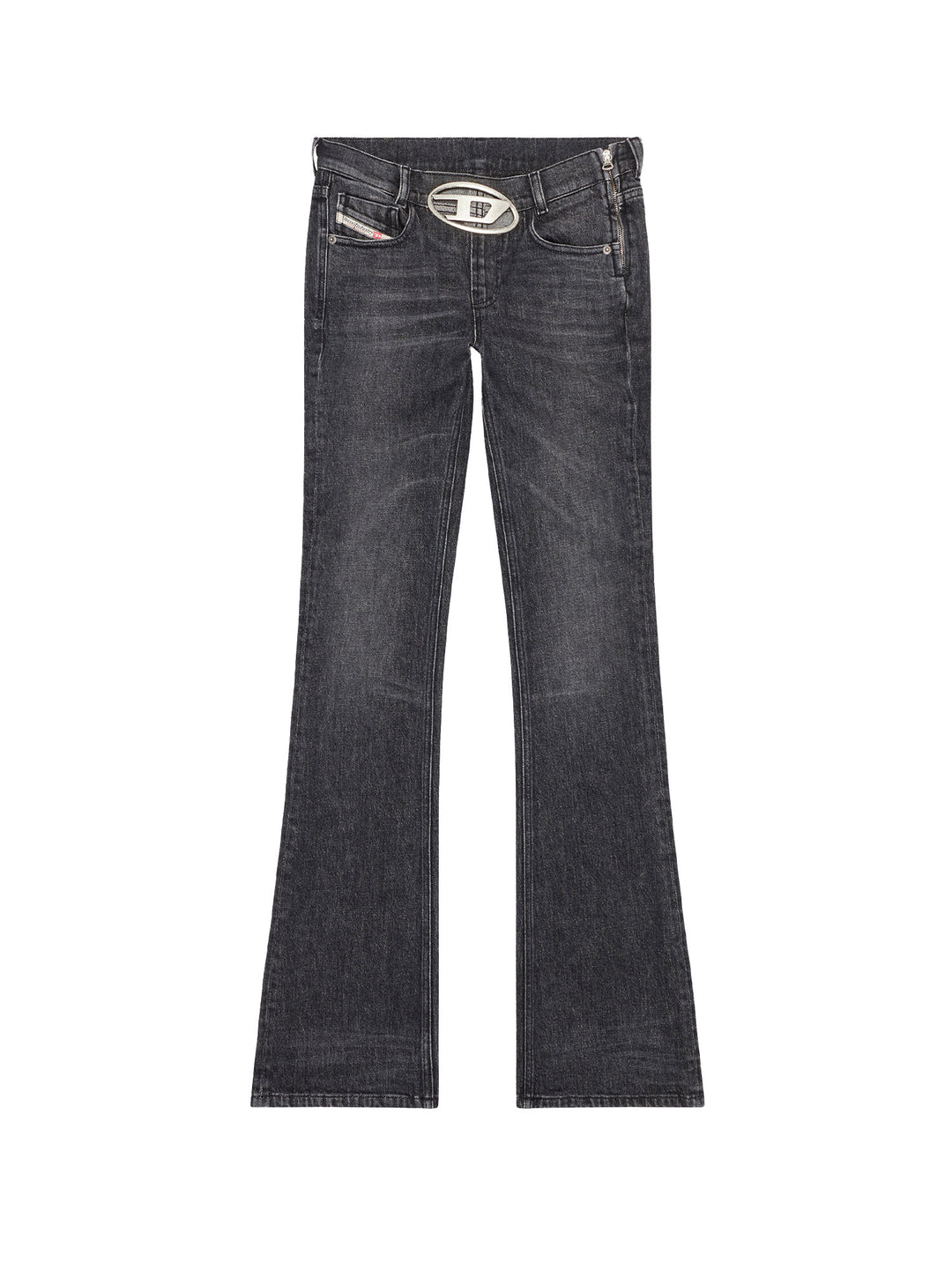 Jeans in cotone con logo Oval-D in metallo