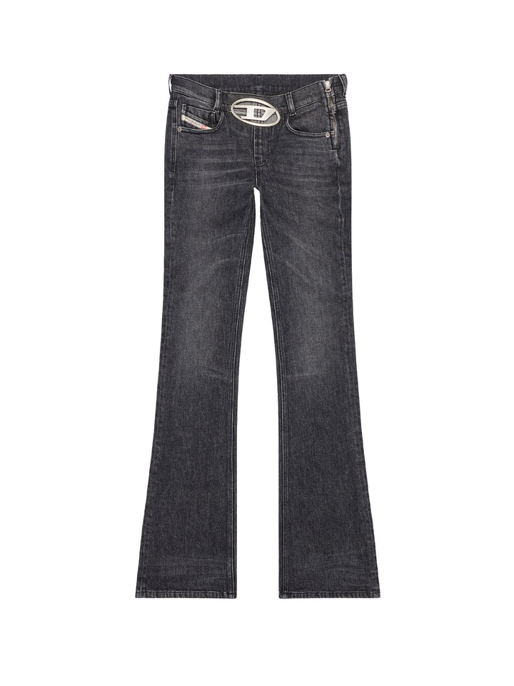 Jeans in cotone con logo Oval-D in metallo