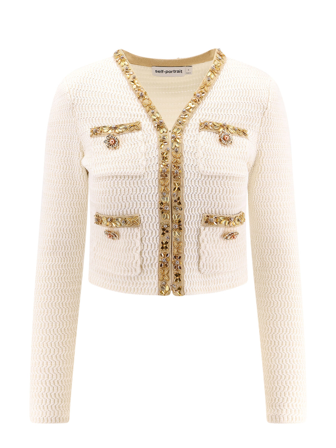 Cardigan con profili strass