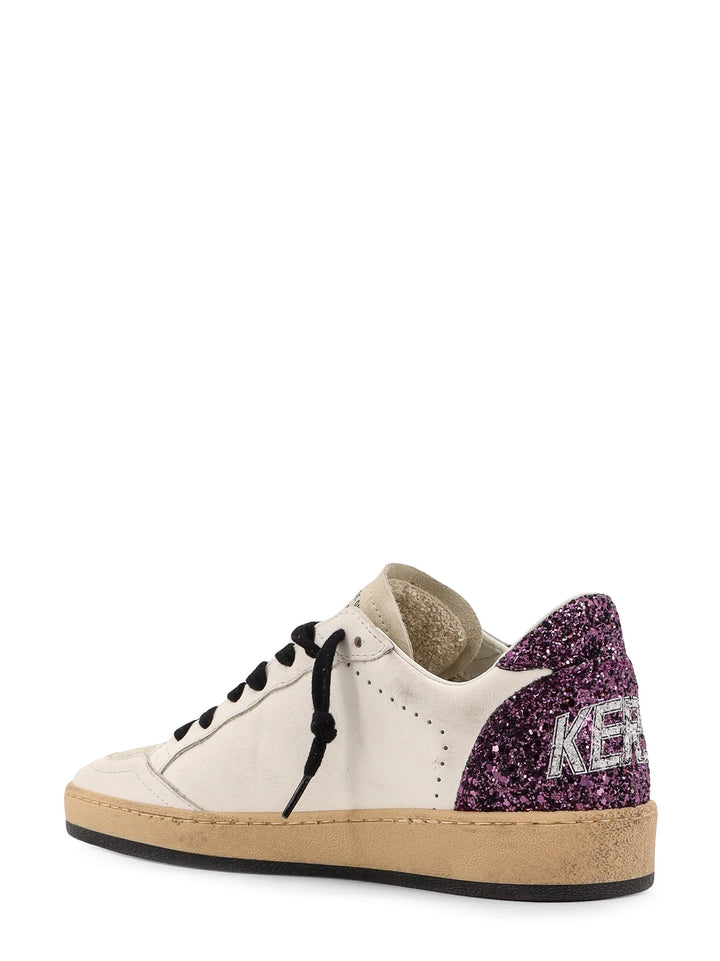 Sneakers in pelle e suede con dettaglio glitter