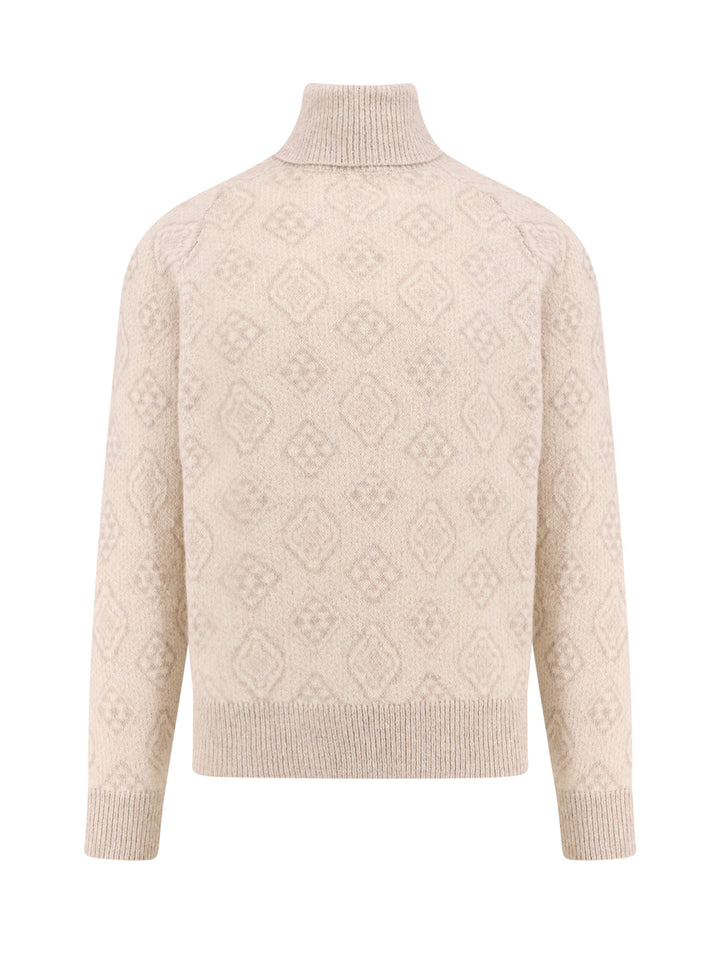 Maglia in misto alpaca con motivo Geometric Jacquard