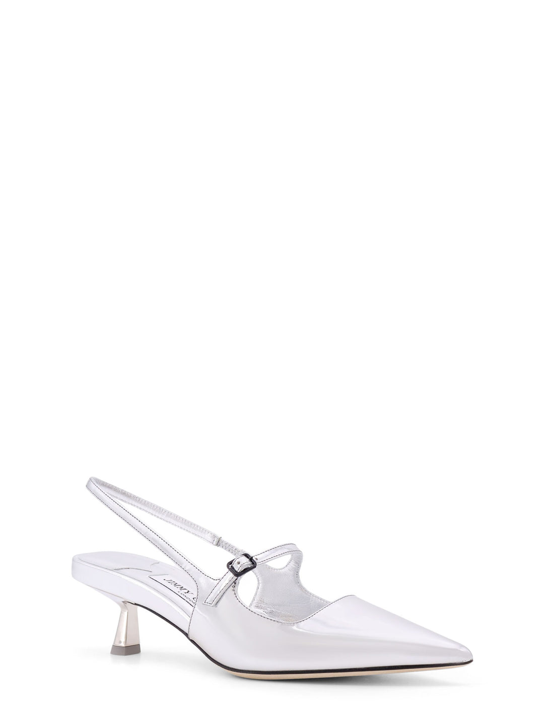 Slingback Didi 45 in pelle color argento effetto metallizzato