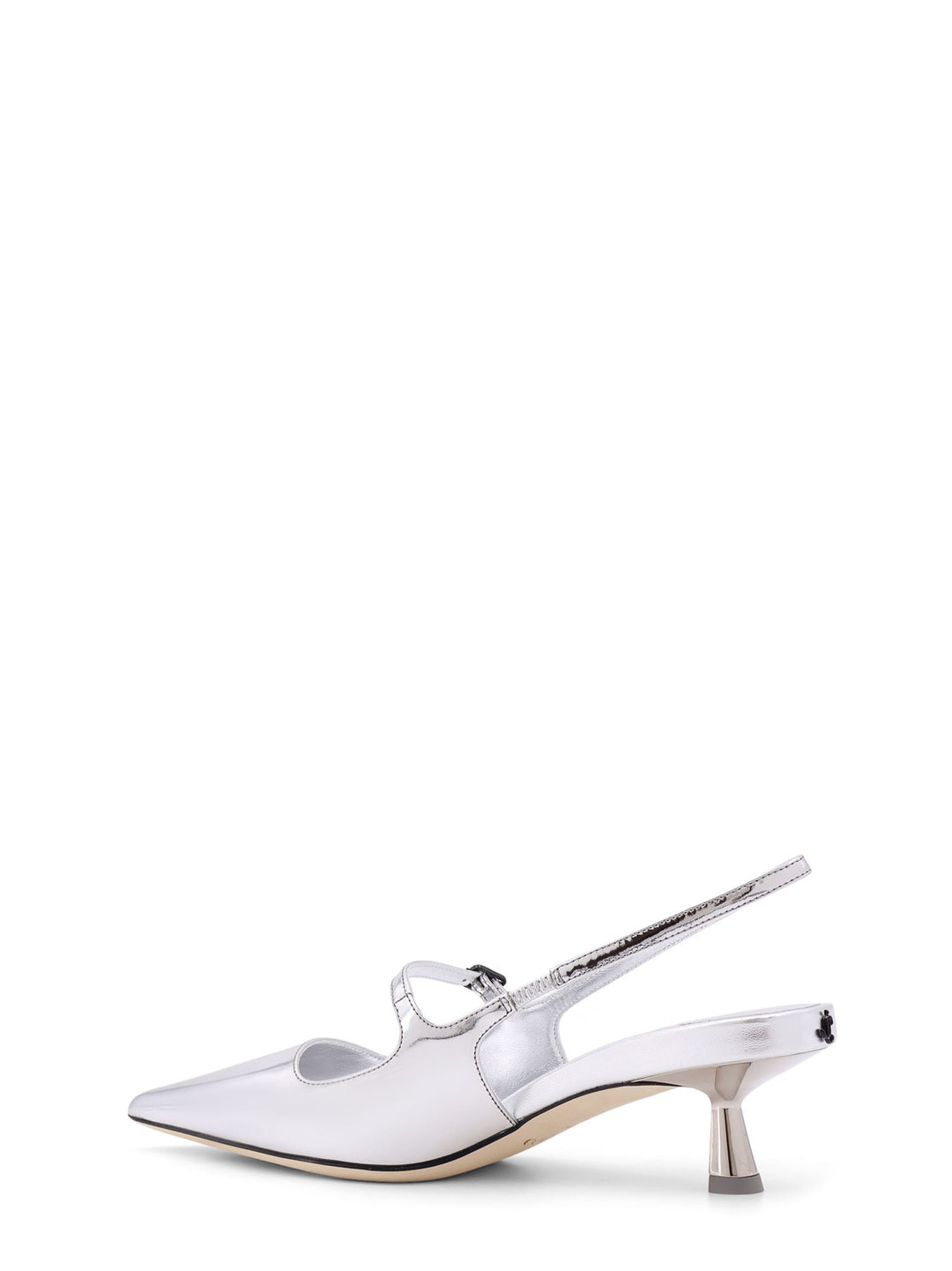 Slingback Didi 45 in pelle color argento effetto metallizzato