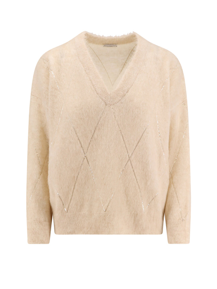 Maglia in mohair, lana, cashmere e seta