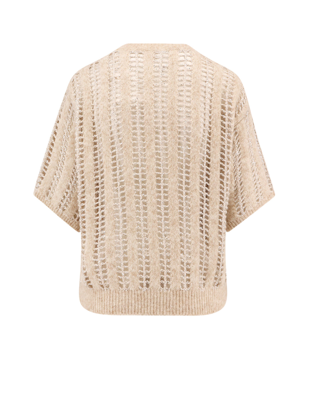 Maglia in lana e mohair con ricami all-over