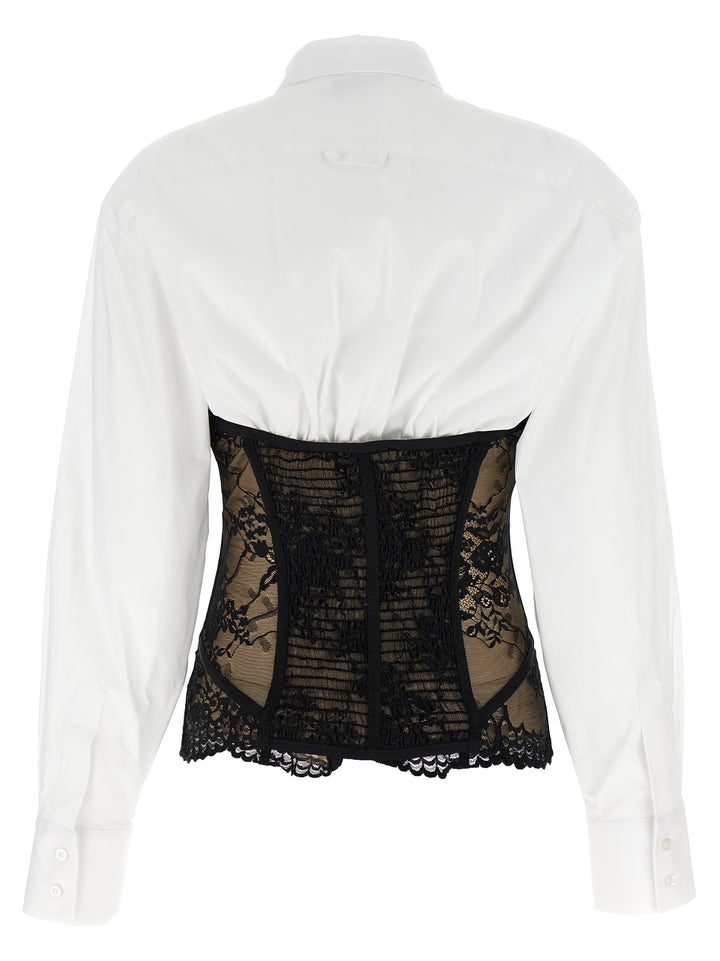 Lace Bodice Insert Shirt Camicie Bianco/Nero