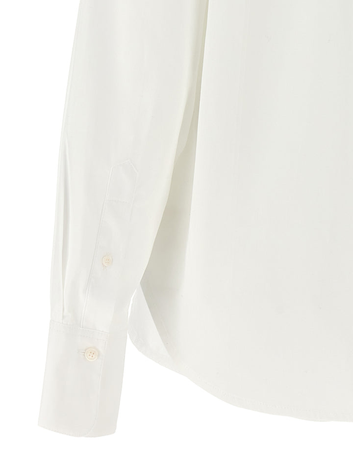 Cropped Shirt With Logo Embroidery Camicie Bianco