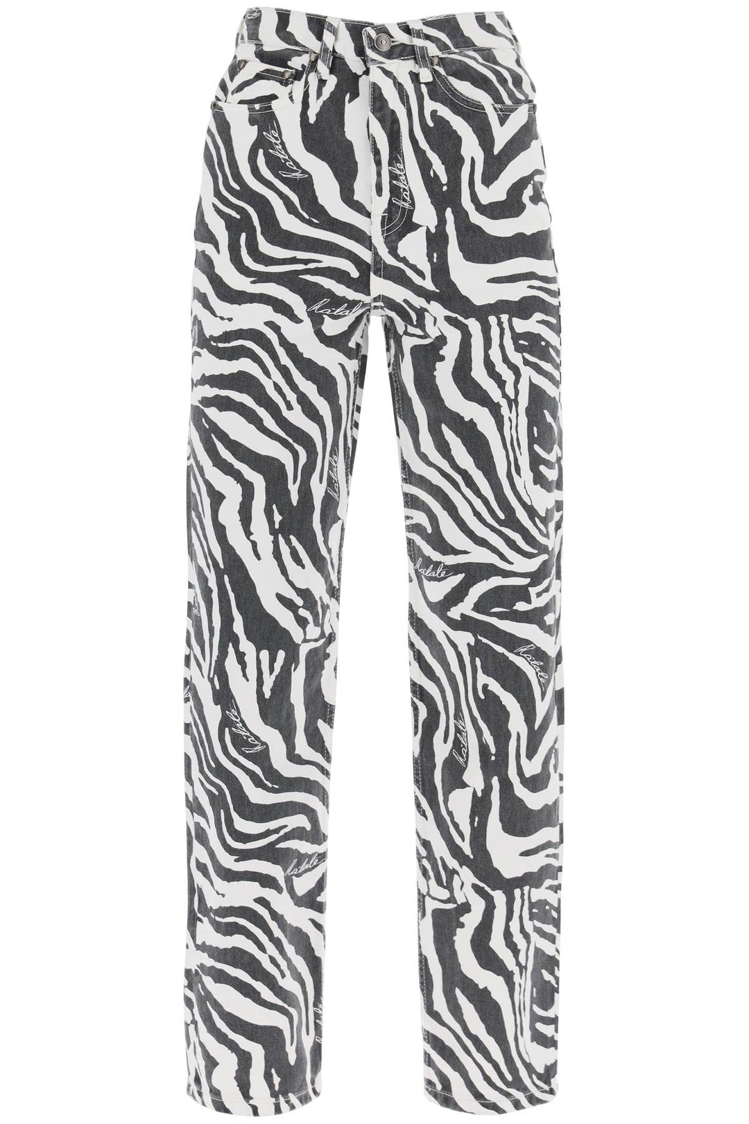 Jeans Dritti Stampa Zebra