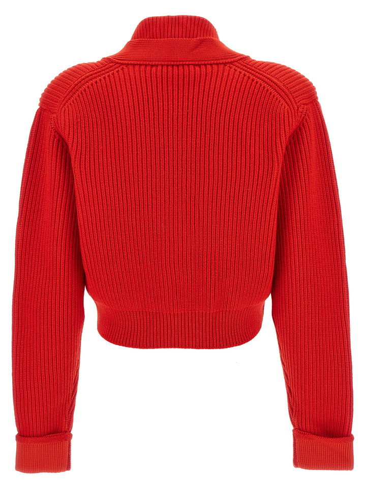 Cropped Cardigan Maglioni Rosso