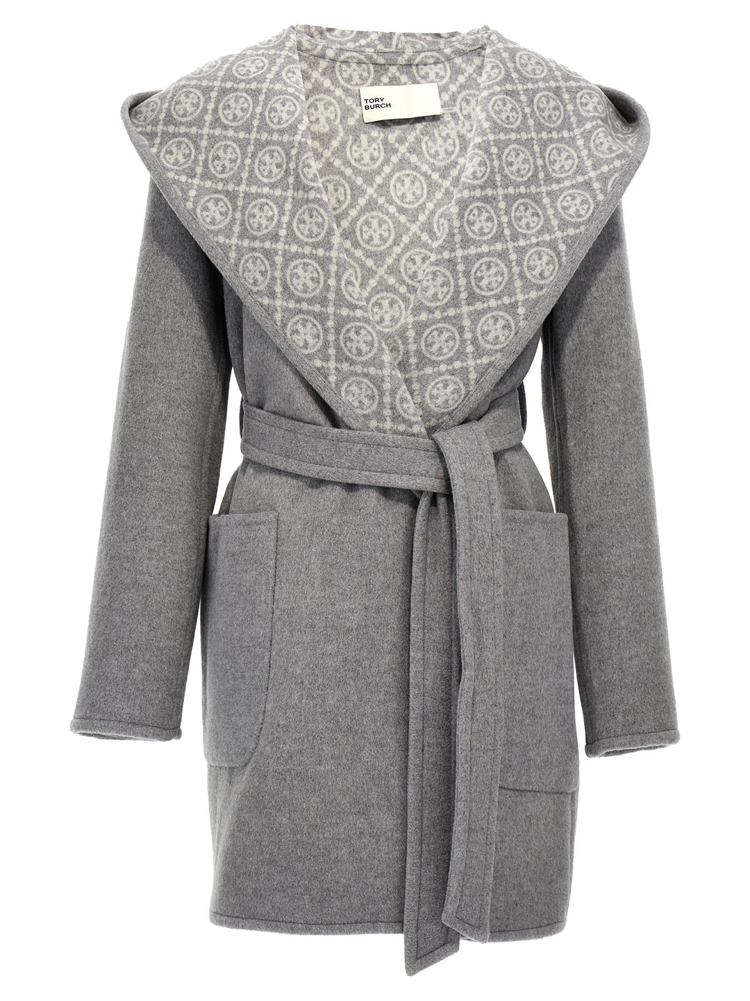 Wool Hooded Coat Trench E Impermeabili Grigio