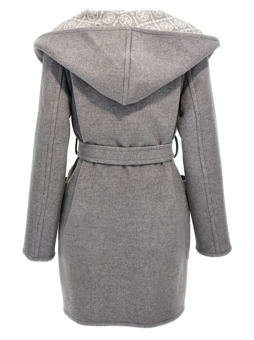 Wool Hooded Coat Trench E Impermeabili Grigio