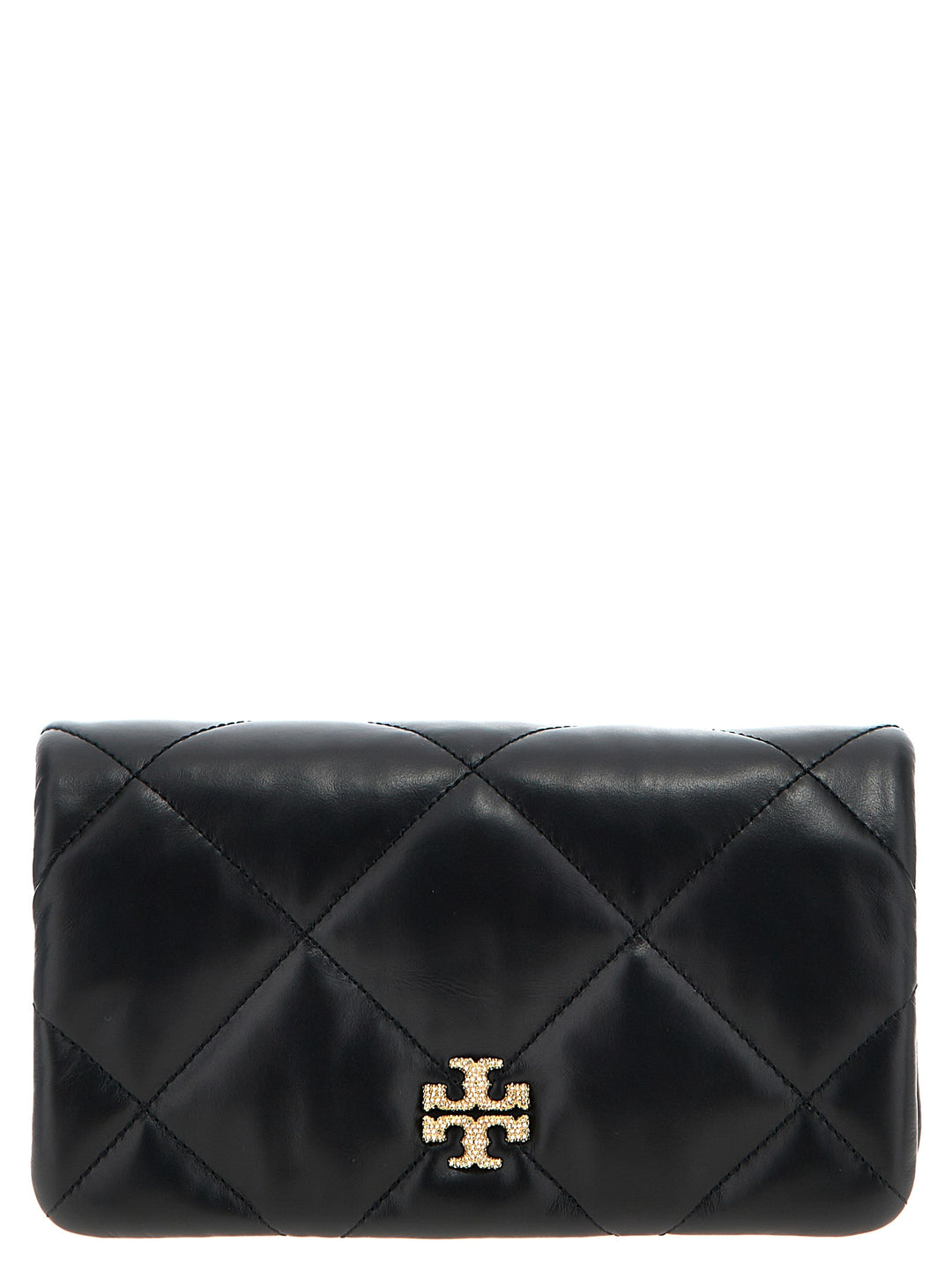 Kira Pave Lobo Diamond Quilt Clutch Nero