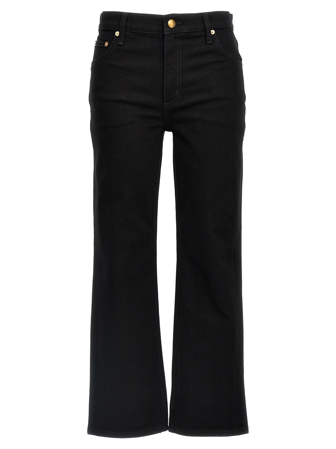 Cropped Kick Flare Jeans Nero