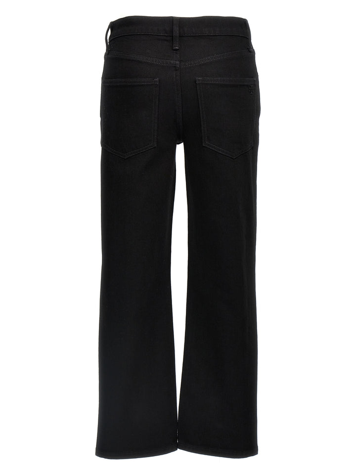 Cropped Kick Flare Jeans Nero