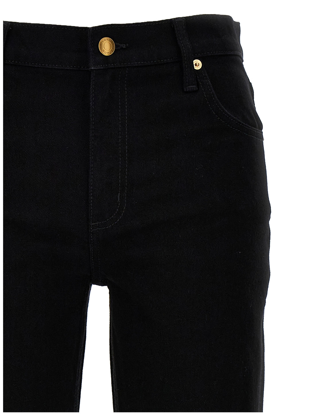 Cropped Kick Flare Jeans Nero