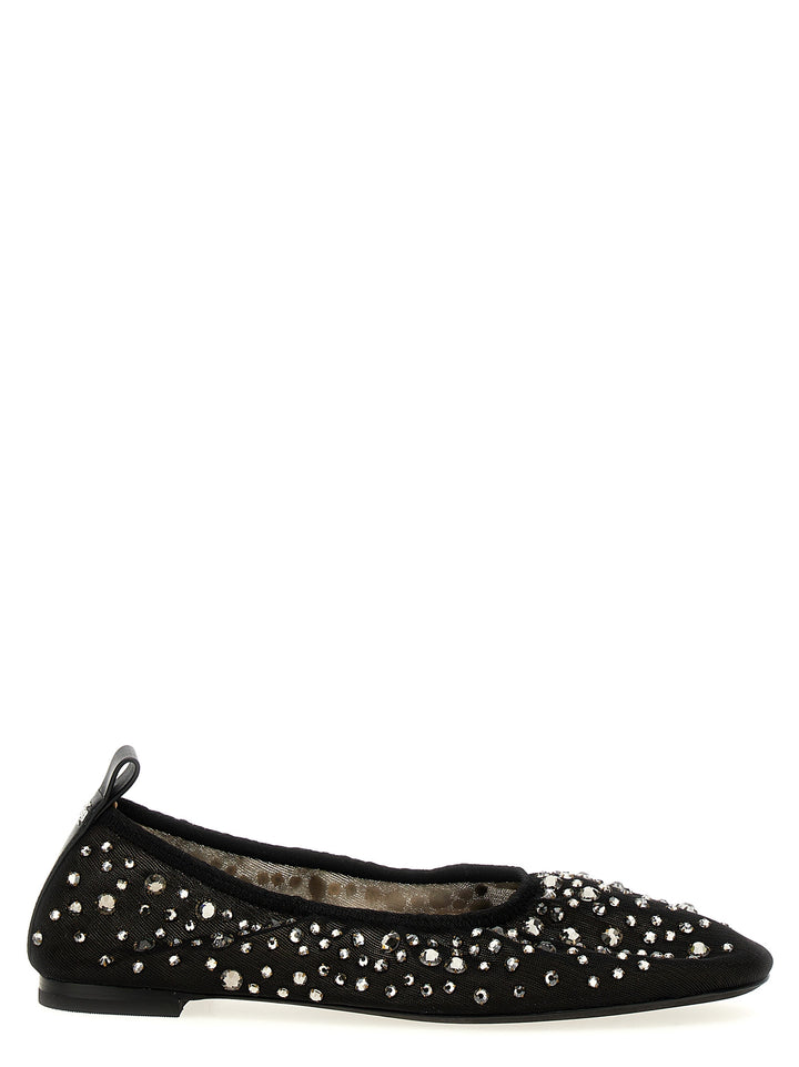 Crystal Flat Shoes Nero