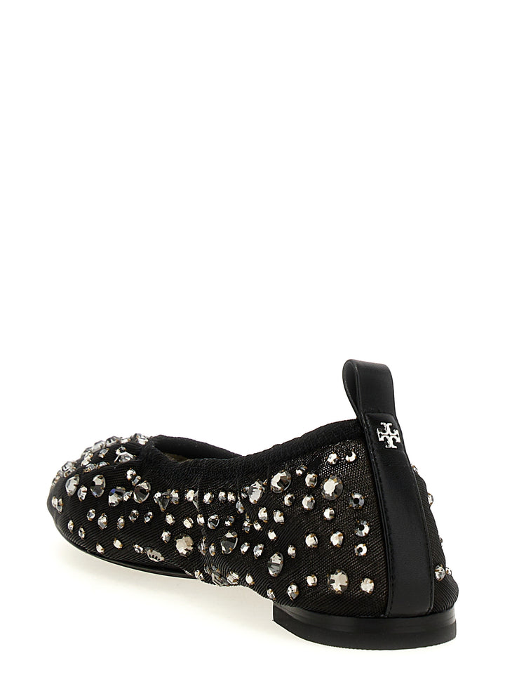 Crystal Flat Shoes Nero