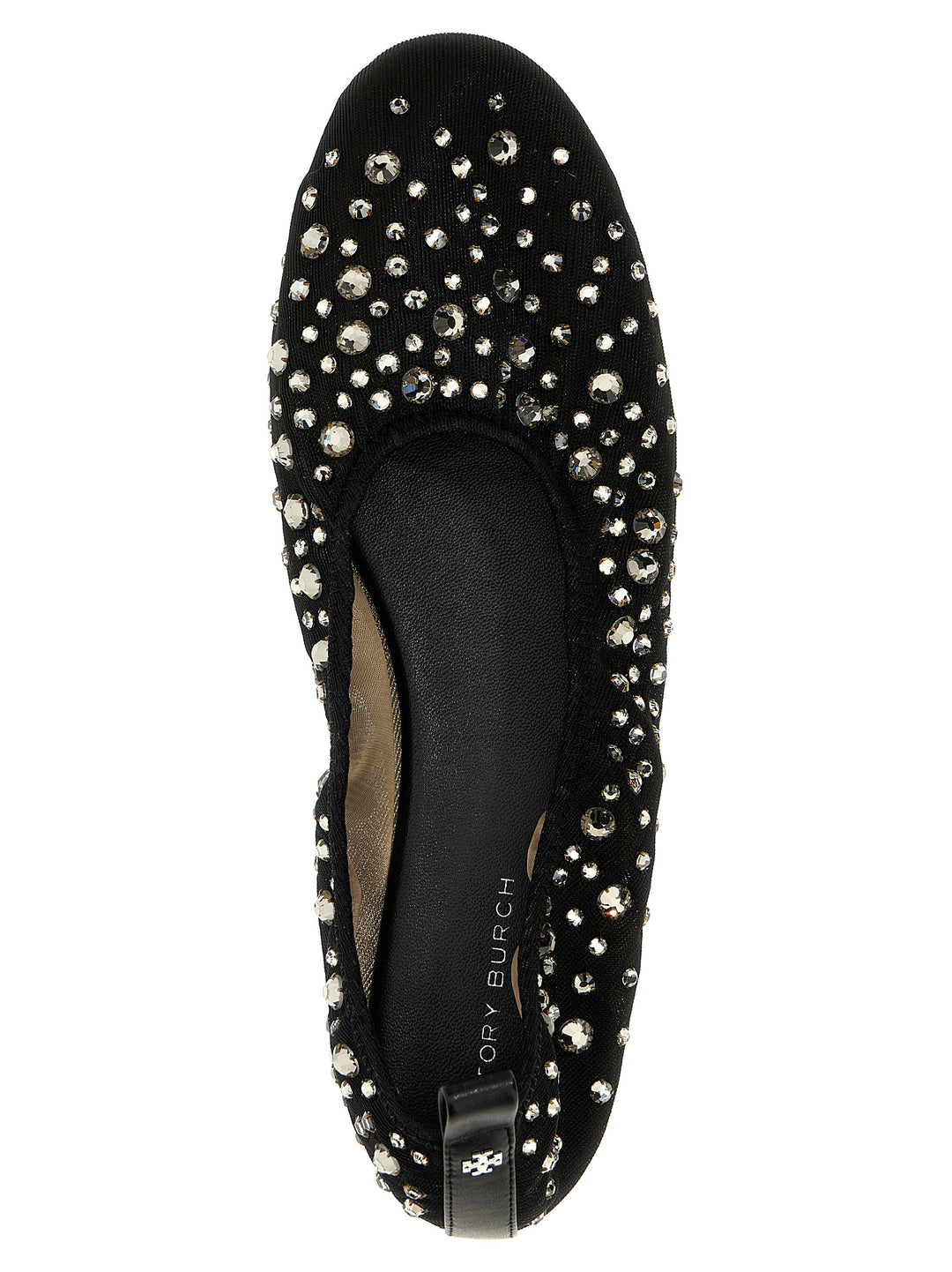 Crystal Flat Shoes Nero