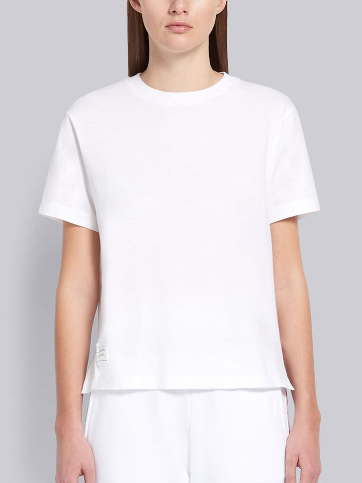 Relaxed fit ss tee with side slits in lt weight jersey