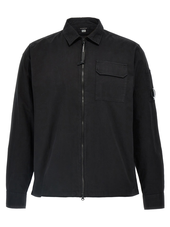 Gabardine Logo Badge Overshirt Camicie Nero