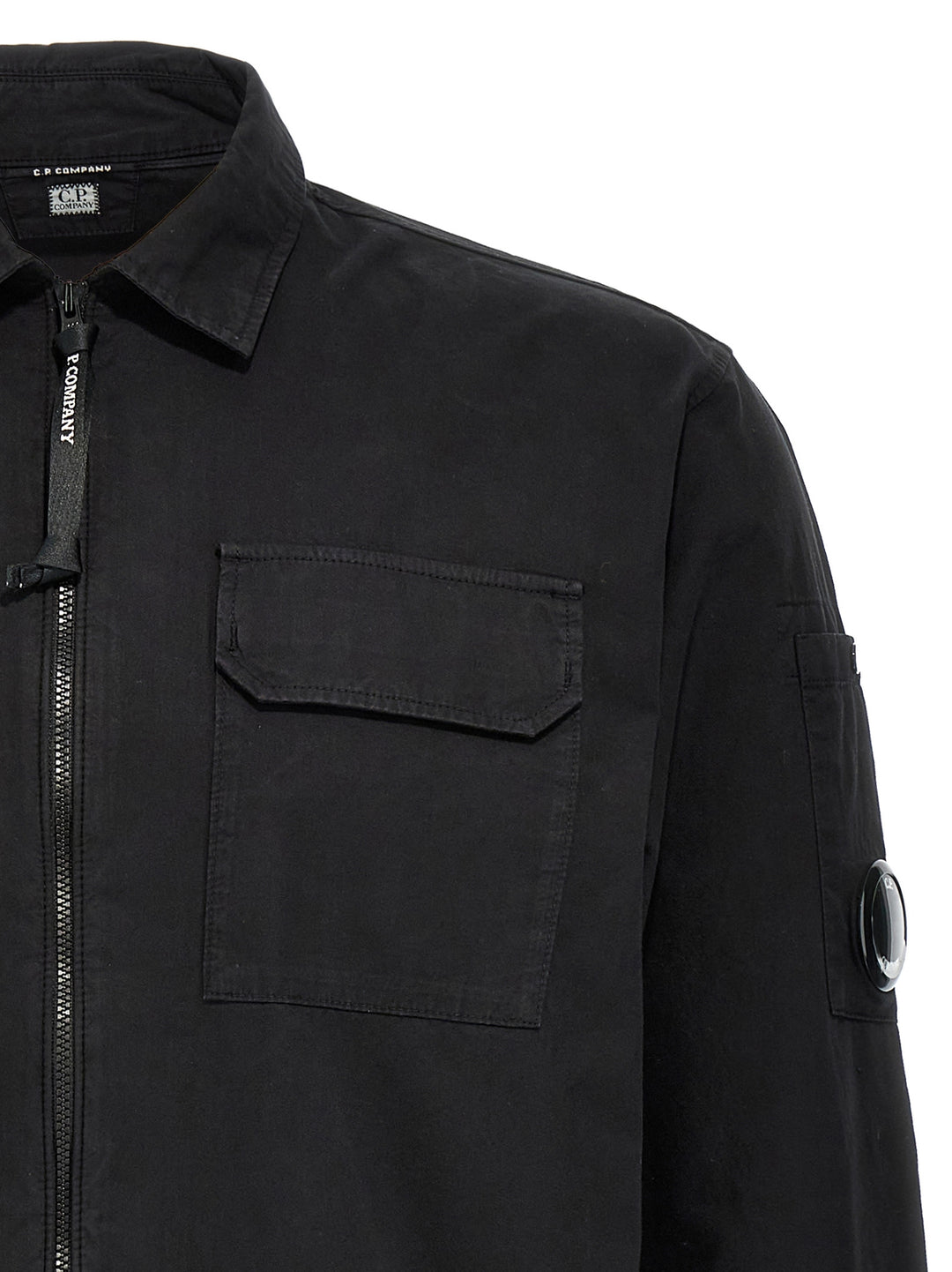 Gabardine Logo Badge Overshirt Camicie Nero