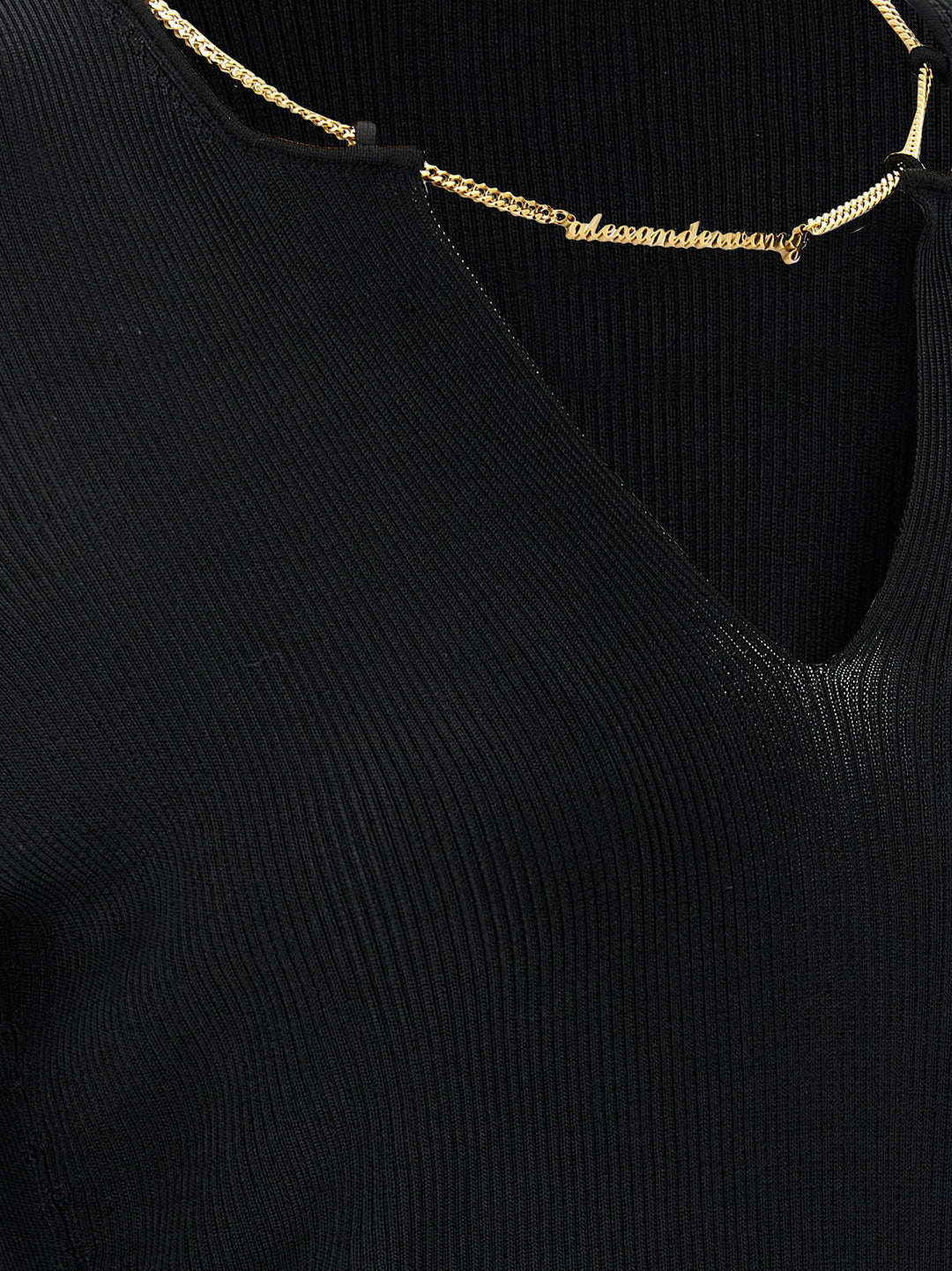 Gold Nameplate Chain Maglioni Nero