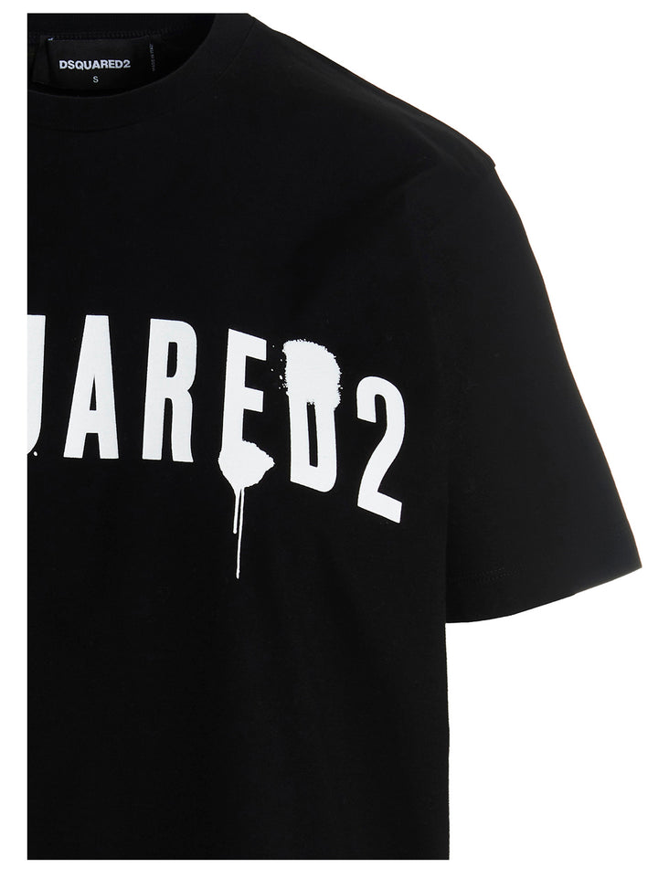 Logo Spray T Shirt Nero