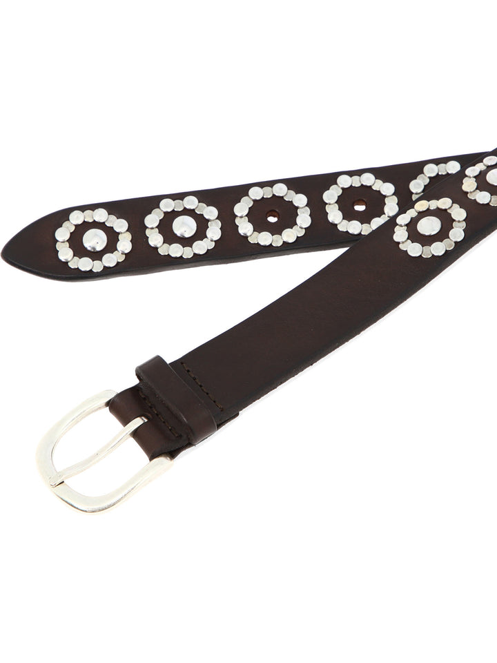 Belt With Studs Cinture Marrone