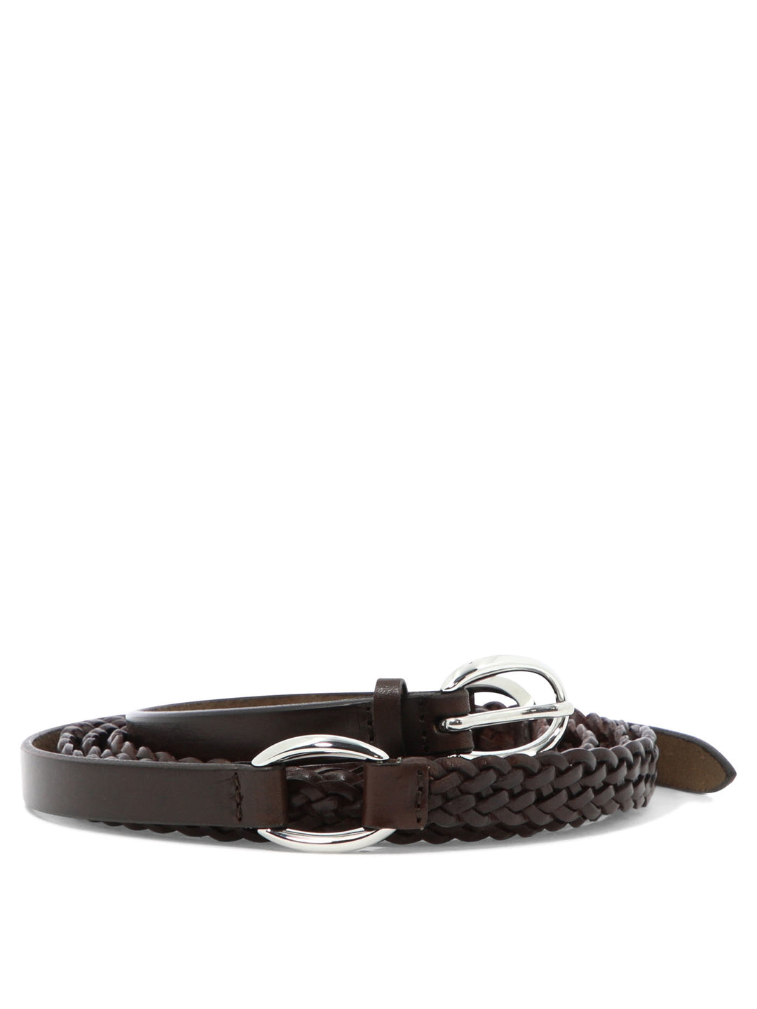 Woven Leather Belt Cinture Marrone