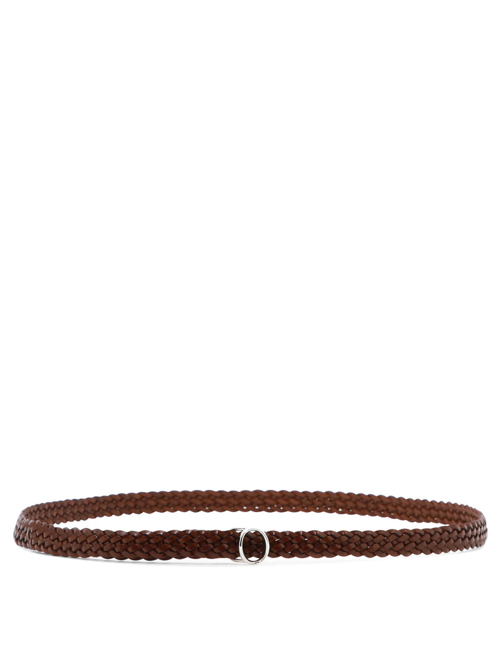 Woven Leather Belt Cinture Marrone