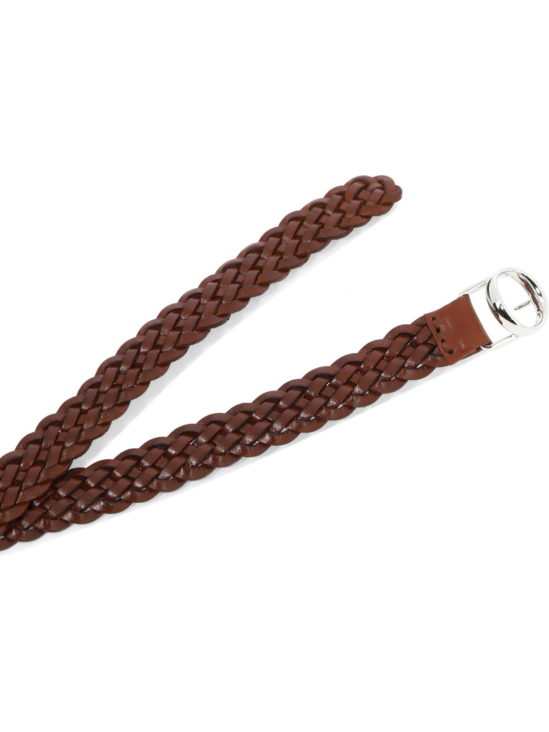 Woven Leather Belt Cinture Marrone