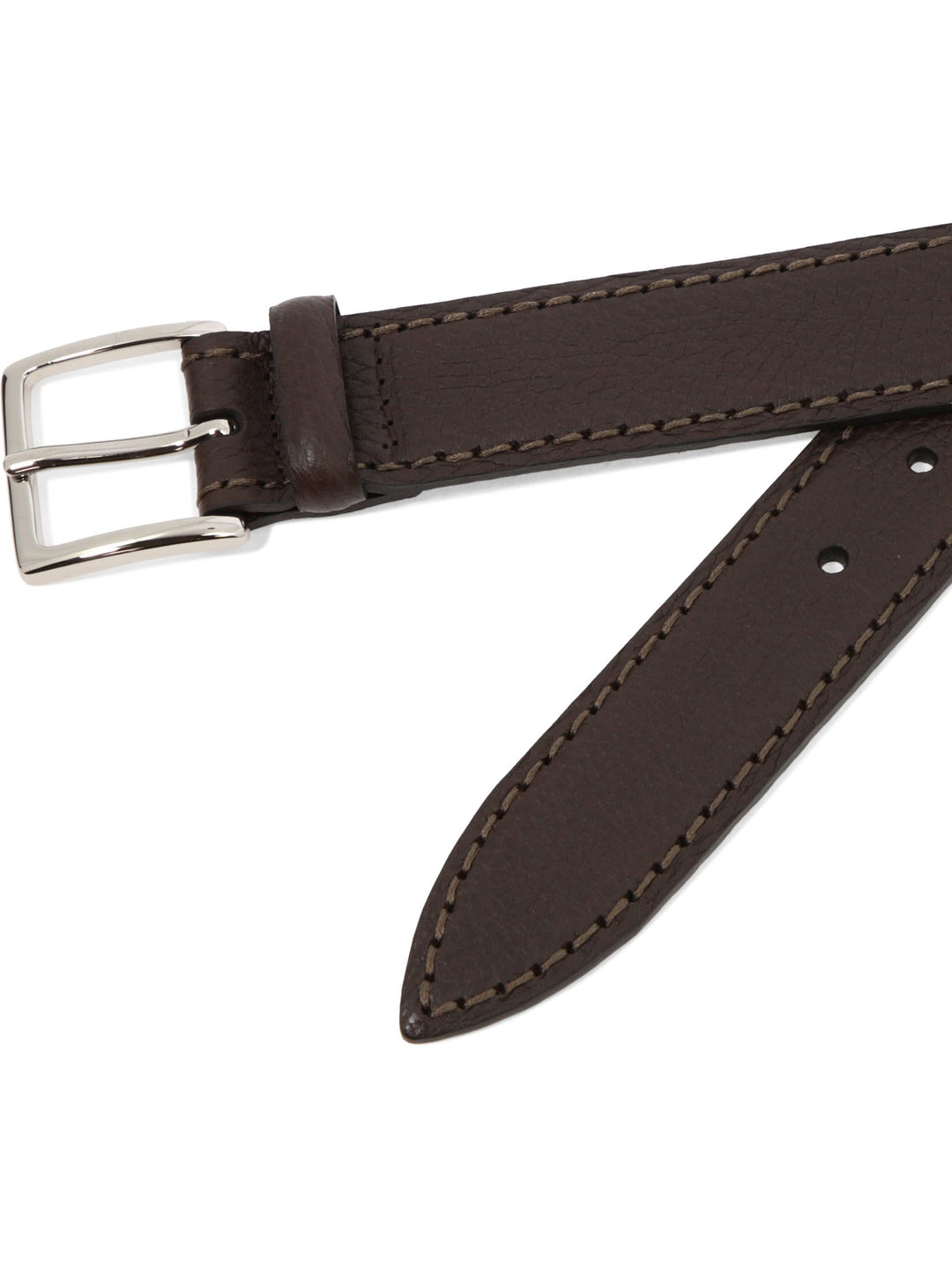 Dollar Leather Belt Cinture Marrone