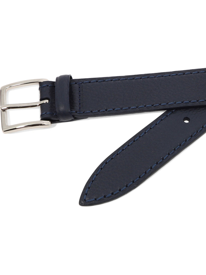 Dollar Leather Belt Cinture Blu