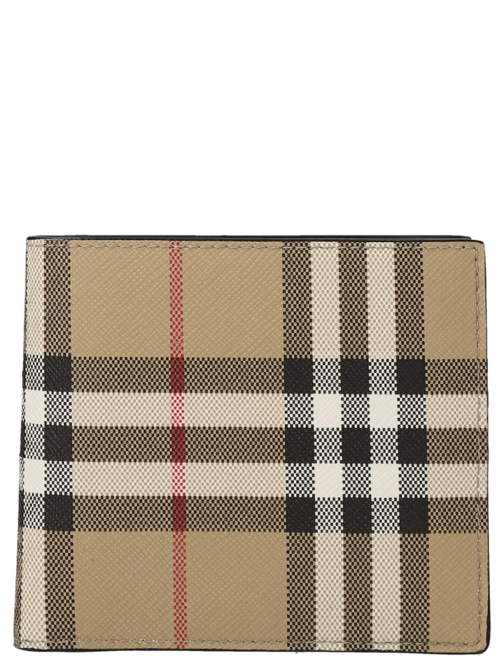 Check Print Wallet Portafogli Beige