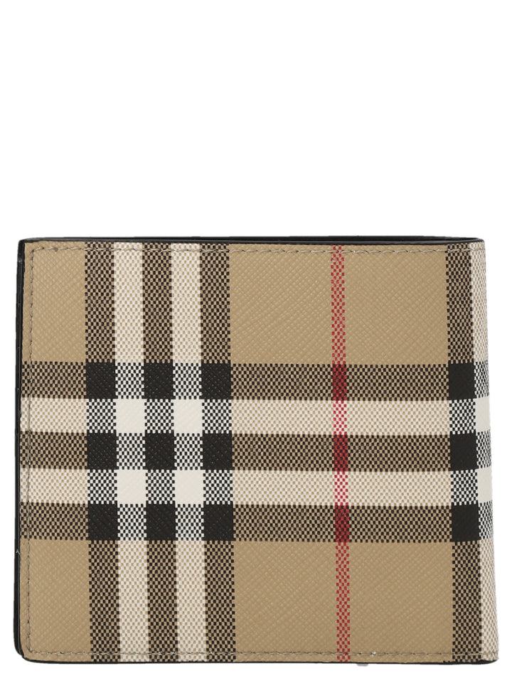 Check Print Wallet Portafogli Beige