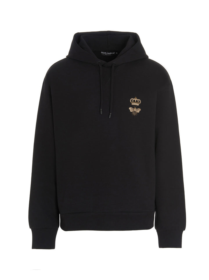 Logo Embroidery Hoodie Felpe Nero