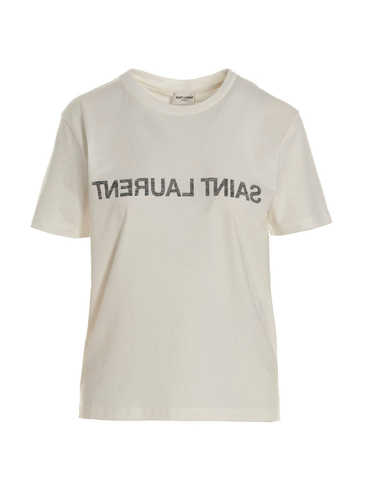 Logo Print T Shirt Bianco/Nero