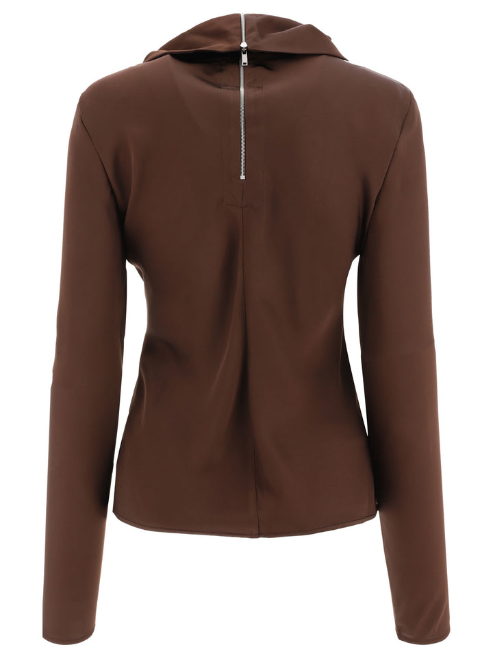 Zipped Top Top Marrone