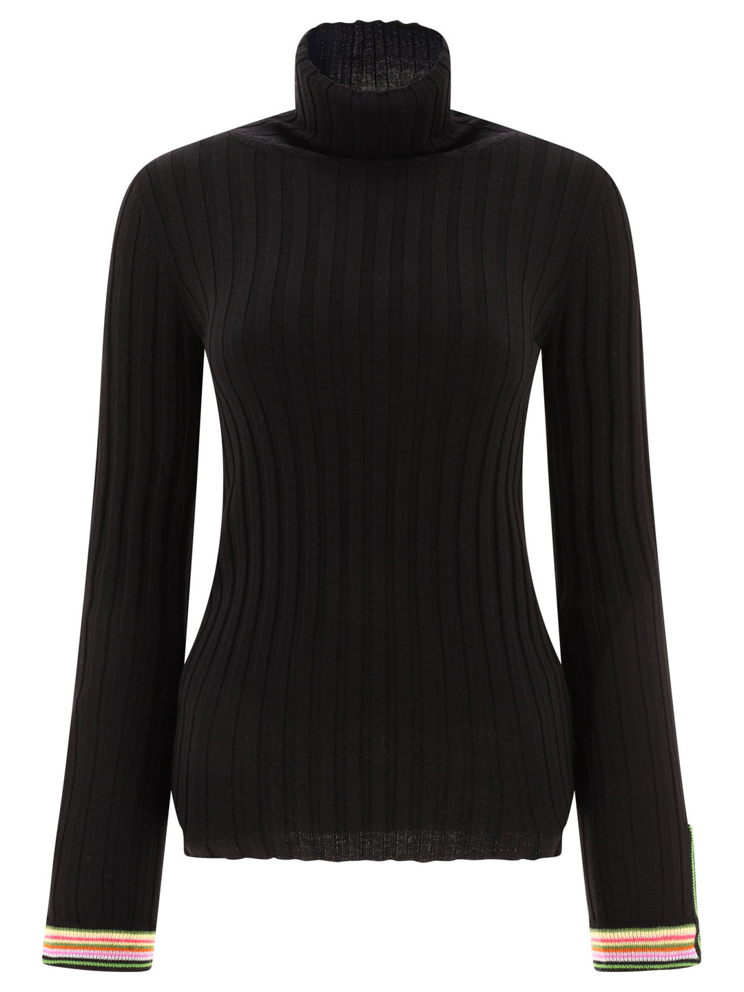 Turtleneck With Contrasting Profiles Knitwear Nero